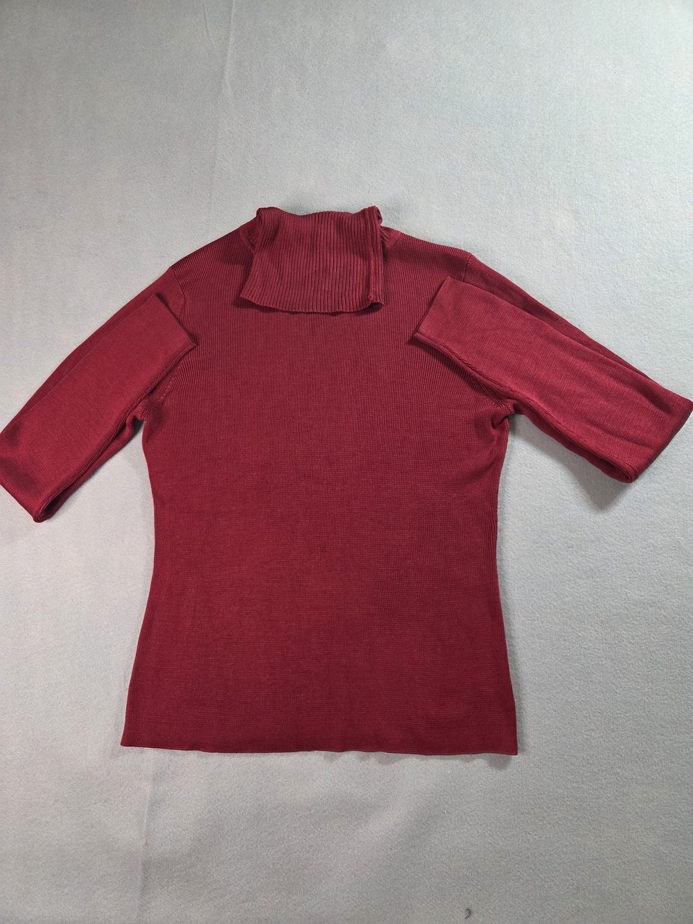 Ann Taylor 100% Silk Ribbed Turtleneck Sweater Red Size S Small Vintage